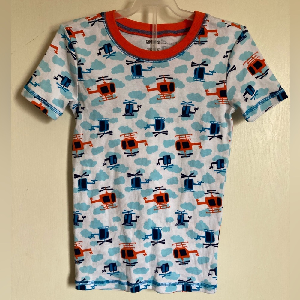 🌸Gymboree New 2pc White Helicopter Theme Short Sleeve Shirt & Shirts Pj Set #IR